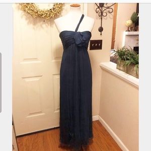 Silk Amsale Bridesmaid One Shoulder Mermaid Gown